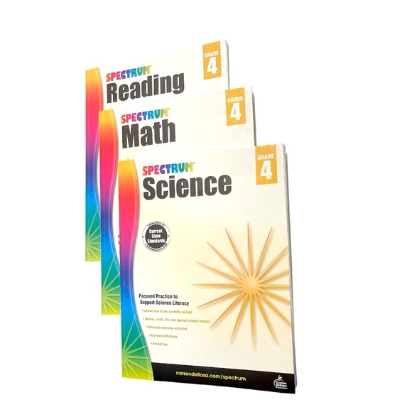 3 Pack 4th gr Spectrum Reading, Math, and Science 4th Grade - Picture 1 of 4